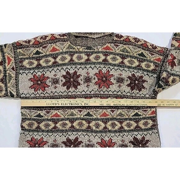 Express Tricot Chunky Knit Sweater Size Med Fair Isle Wool Angora Acrylic Silk - Picture 12 of 15